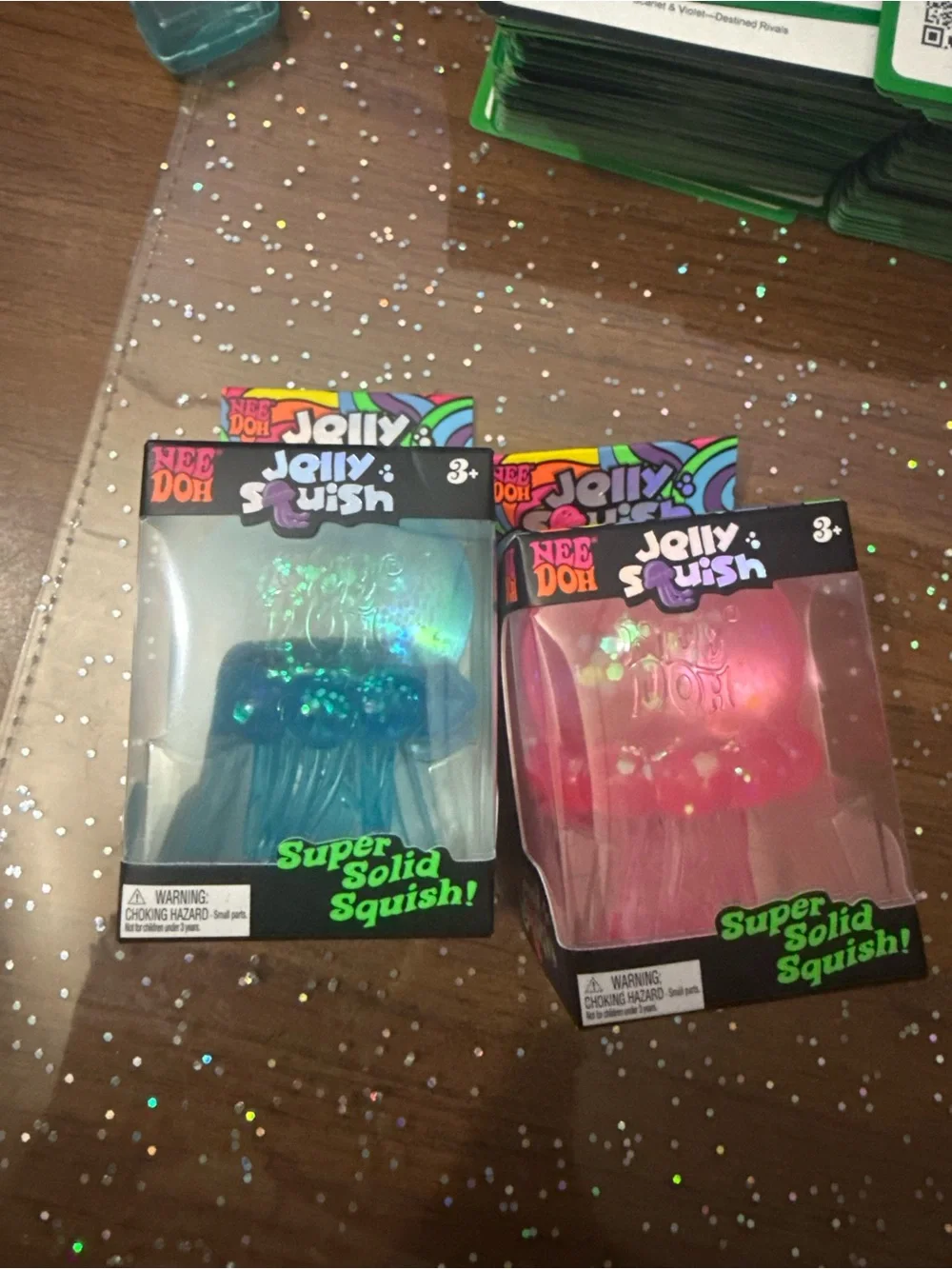Nee Doh Jolly Squish Super Solid Squish Squeeze Toy 2 Pack Blue Pink 3+